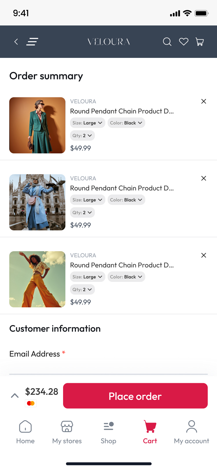 Checkout summary
