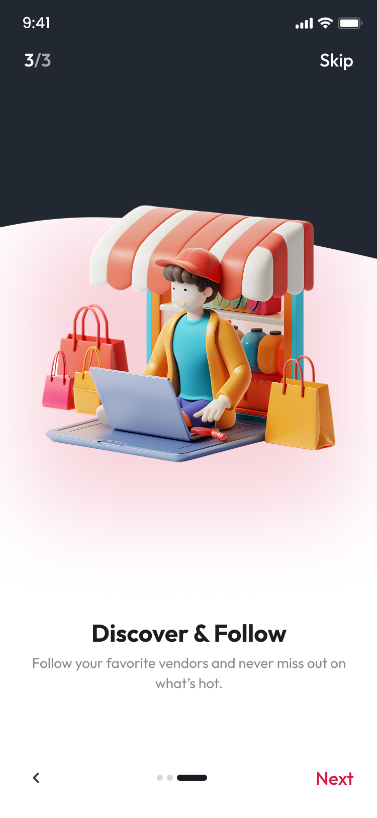Onboarding step 3 — Discover & Follow